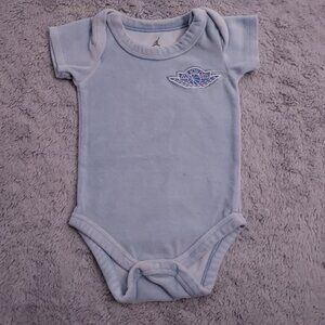 Jordan Body Suit Baby 0-6 Months Nike Air Terry Cloth Snap Button Blue Boy Logo